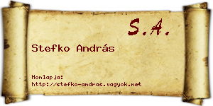 Stefko András névjegykártya